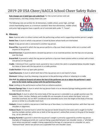 2019-20 USA Cheer/AACCA School Cheer Safety Rules