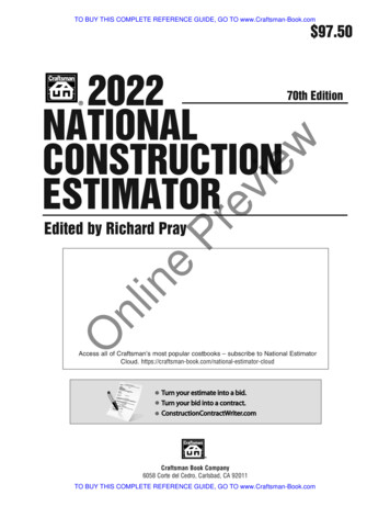 2022 National Construction Estimator - Craftsman Book
