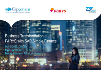 Business Transformation At Farys With SAP Simple Finance