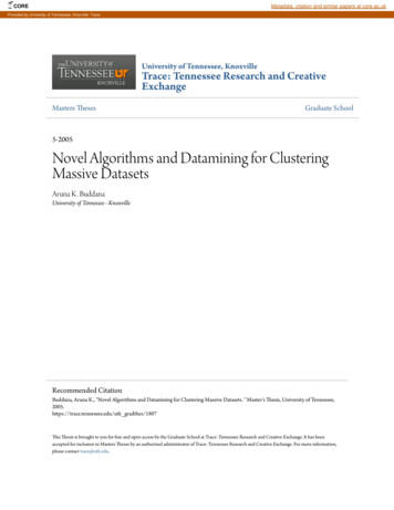 Novel Algorithms And Datamining For Clustering Massive Datasets - CORE
