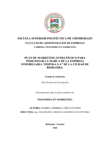 Plan De Marketing Estratégico Para Posicionar La Marca De La . - Espoch