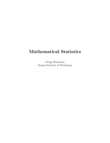 Mathematical Statistics - Oregon Institute Of Technology