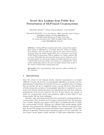 Secret Key Leakage From Public Key Perturbation Of DLP-based . - IACR