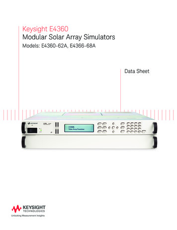 E4360 Modular Solar Array Simulators - Keysight