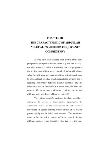 Chapter Iii The Characteristic Of Abdullah Yusuf Ali 'S Methods Of Qur .