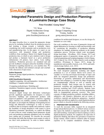 Integrated Parametric Design And Production Planning: A . - SimAUD