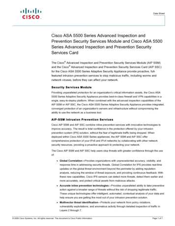 Cisco ASA 5500 Series Advanced Inspection And Prevention Security .