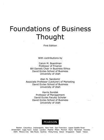 Foundations Of Business Thought - GBV