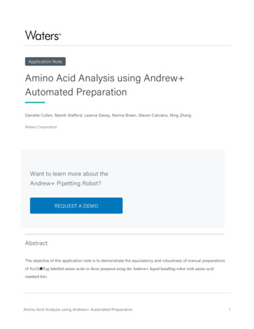 Amino Acid Analysis Using Andrew Automated Preparation