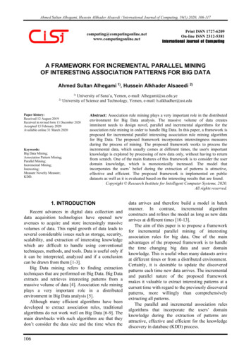 A Framework For Incremental Parallel Mining Of Interesting Association .