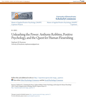 Unleashing The Power: Anthony Robbins, Positive Psychology, And . - CORE