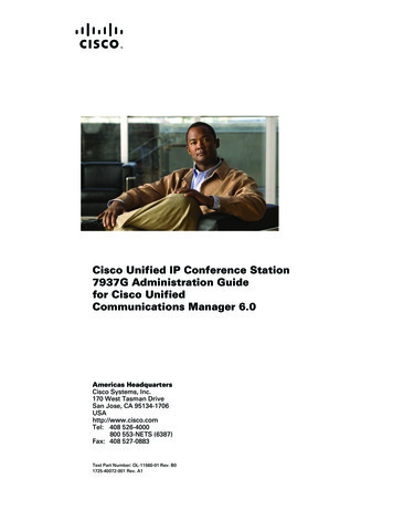 Cisco Unified IP Conference Station 7937G Administration Guide For .