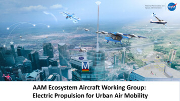 AAM Ecosystem Aircraft Working Group: Electric Propulsion For Urban Air .