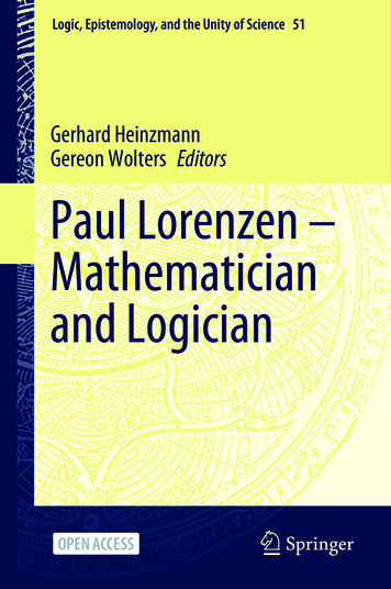 Gerhard Heinzmann Gereon Wolters Editors Paul Lorenzen - Springer