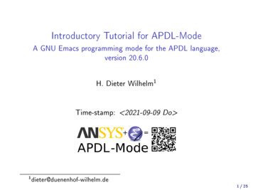 Introductory UtoTrial For APDL-Mode - GitHub Pages