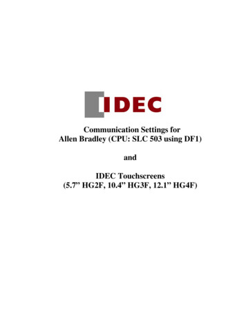 Communication Settings For Allen Bradley (CPU: SLC 503 Using DF1 . - IDEC
