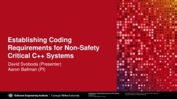 Establishing Coding Requirements For Non-Safety-Critical C Systems