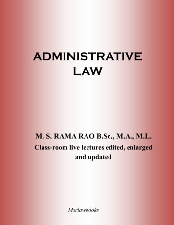 Administrative Law - Msr Law Books