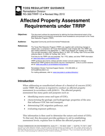 Affected Property Assessment Requirements - Texas Commission On .