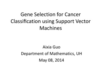 Classiﬁcation Using Support Vector - UH