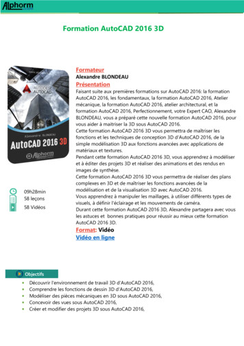Formation AutoCAD 2016 3D - Alphorm