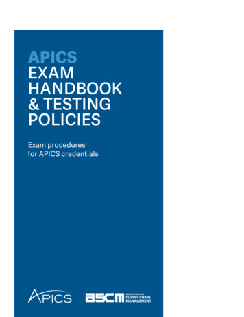 APICS EXAM HANDBOOK & TESTING POLICIES - Association For Supply Chain .