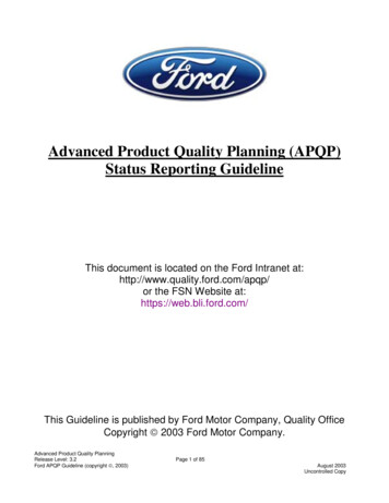 Advanced Product Quality Planning (APQP) Status Reporting . - Elsmar