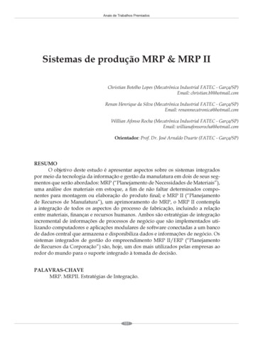 Sistemas De Produção MRP & MRP II - Univem.edu.br