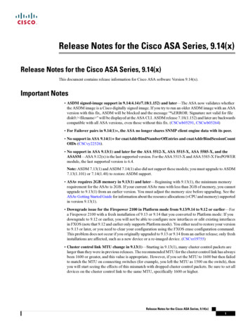 Release Notes For The Cisco ASA Series, 9.14(x)