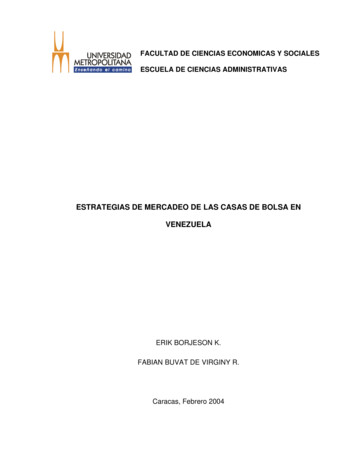 Estrategias De Mercadeo De Las Casas De Bolsa En Venezuela
