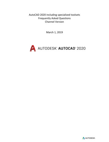 AutoCAD 2020 Including Specialized Toolsets Frequently Asked Questions .