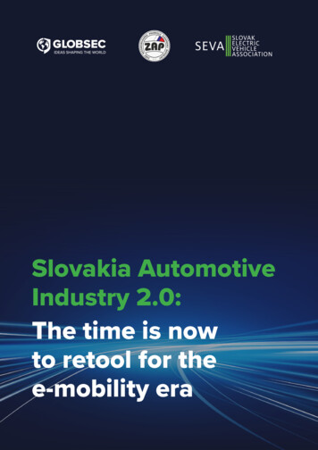Slovakia Automotive Industry 2.0: The Time Is Now E-mobility Era