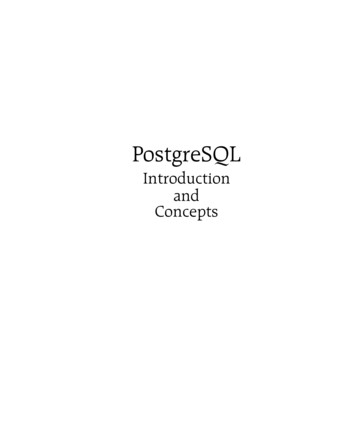 PostgreSQL: Introduction And Concepts - University Of California, Berkeley