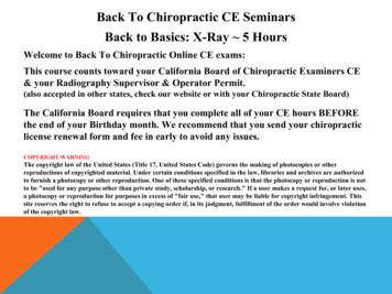 Back To Chiropractic CE Seminars Back To Basics: X-Ray 5 Hours