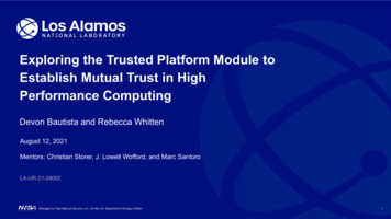 Establish Mutual Trust In High Exploring The Trusted Platform Module To .