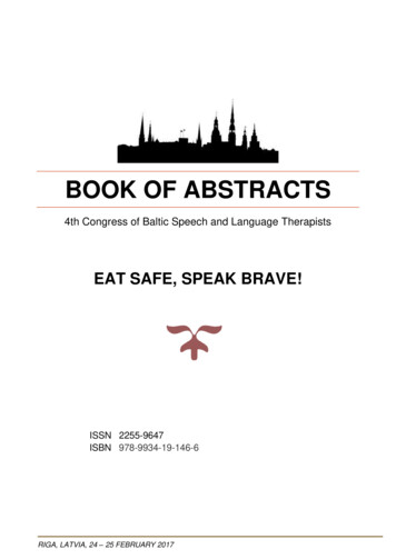 Book Of Abstracts - Logopedi.lv