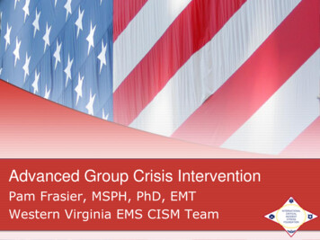 Advanced Group Crisis Intervention - Virginia Department Of Health