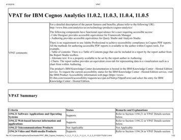 VPAT For IBM Cognos Analytics 11.0.2, 11.0.3, 11.0.4, 11.0
