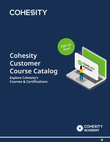 Cohesity Customer Course Catalog