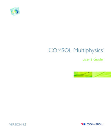 The COMSOL Multiphysics User's Guide - ETH Z