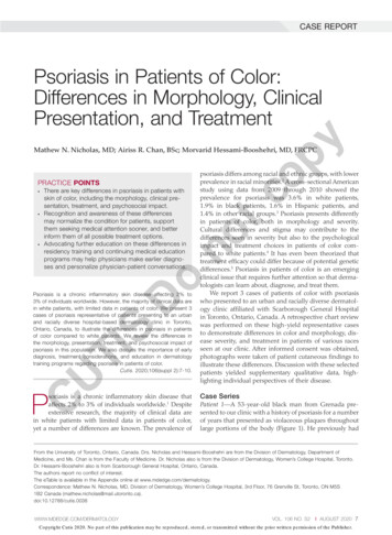 Psoriasis In Patients Of Color: Differences In Morphology, Clinical .
