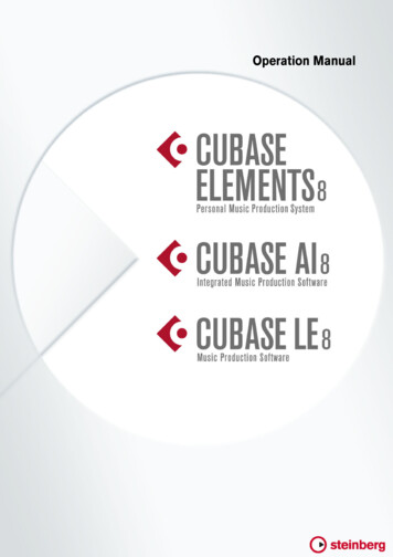 Cubase Elements/Cubase AI/Cubase LE 8 - Operation Manual - Steinberg