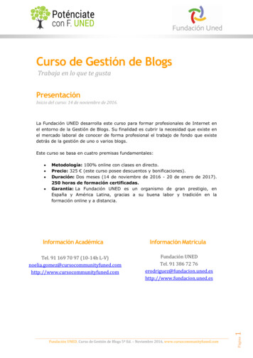 Curso De Gestión De Blogs - Universidad Nacional De Educacion A Distancia