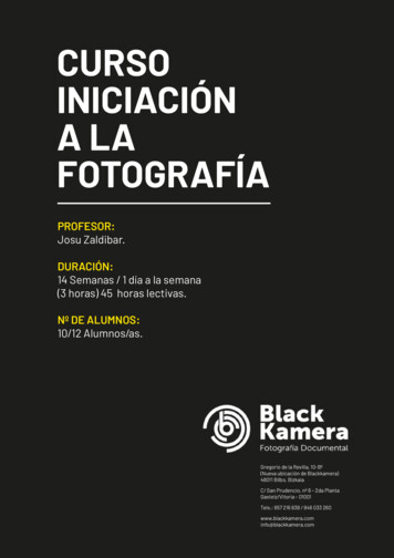CURSO INICIACIÓN A LA FOTOGRAFÍA - Blackkamera