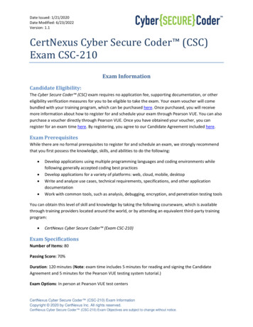 CertNexus Cyber Secure Coder (CSC) Exam CSC-210