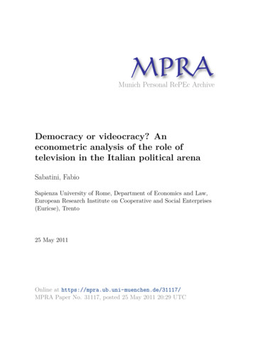 Democracy Or Videocracy? An Econometric Analysis Of The Role Of .