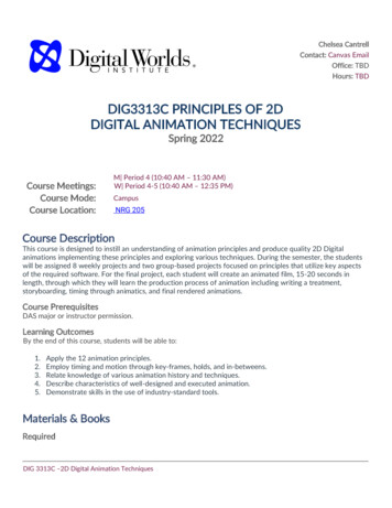 Dig3313c Principles Of 2d Digital Animation Techniques