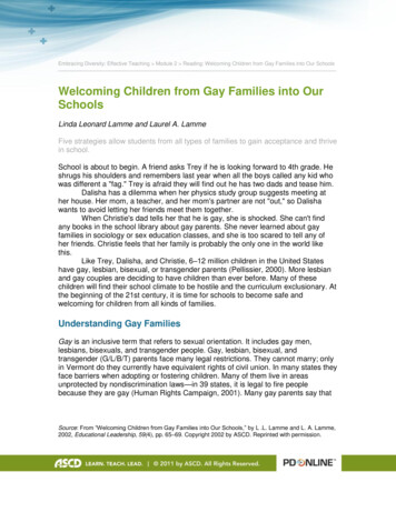 Welcoming Children From Gay Families Into Our Schools - ASCD
