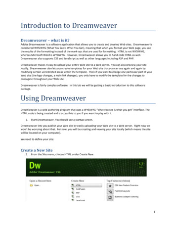 Introduction To Dreamweaver - University Of Delaware