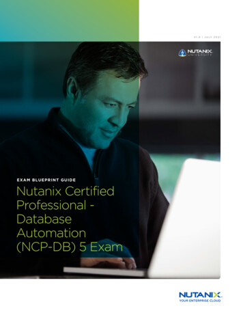 Database (NCP-DB) Exam Blueprint Guide - Nutanix